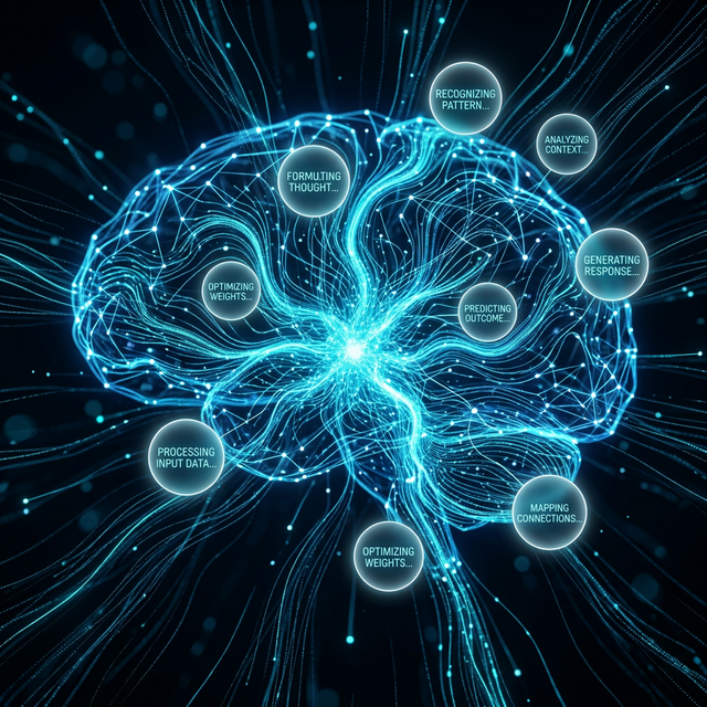 Intent prediction — AI neural pathways processing context